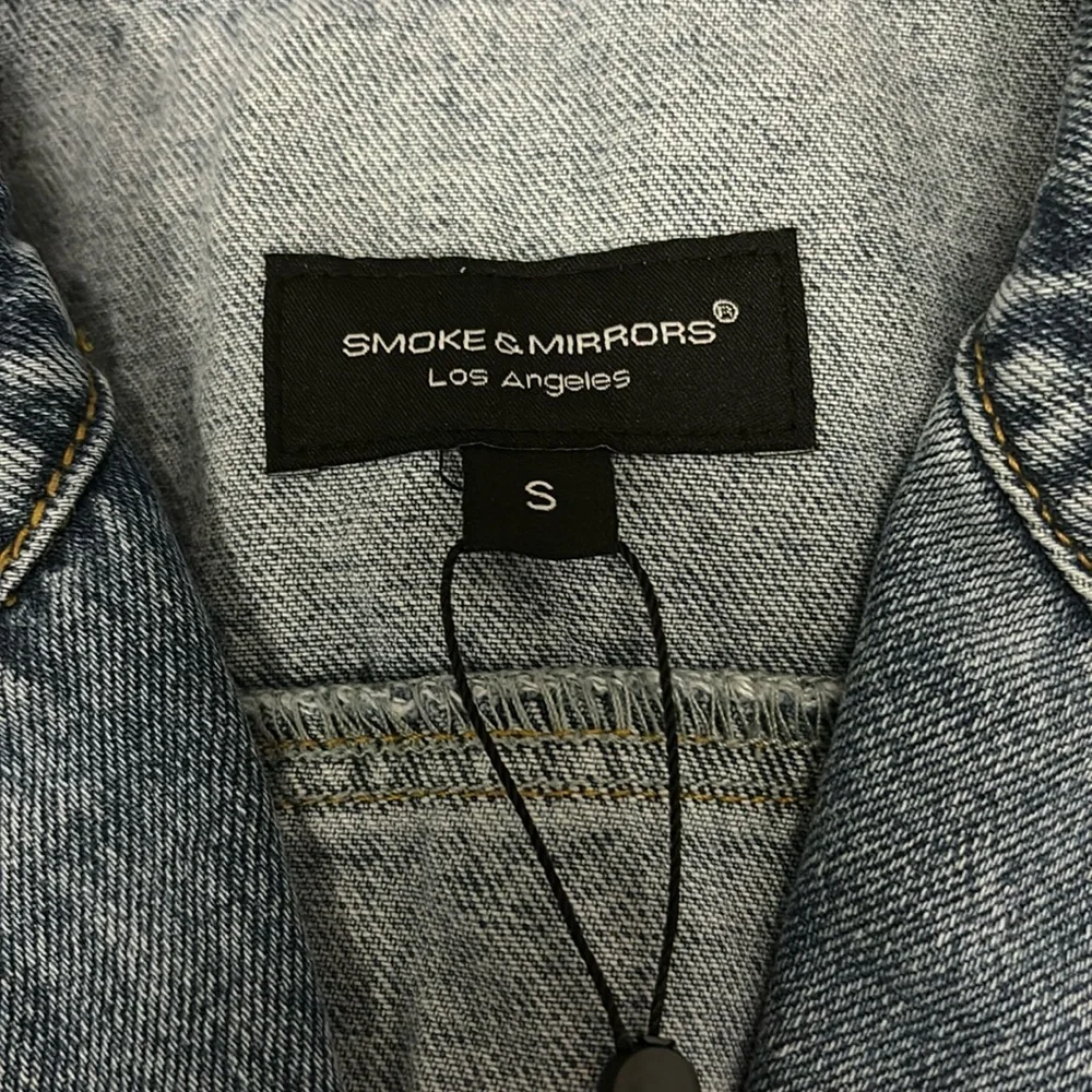 Smoke & Mirrors Los Angeles Denim Jean Maxi Dress Size Small - Picture 2 of 11